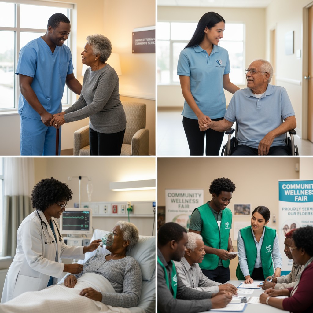 Helping elderly with paperwork